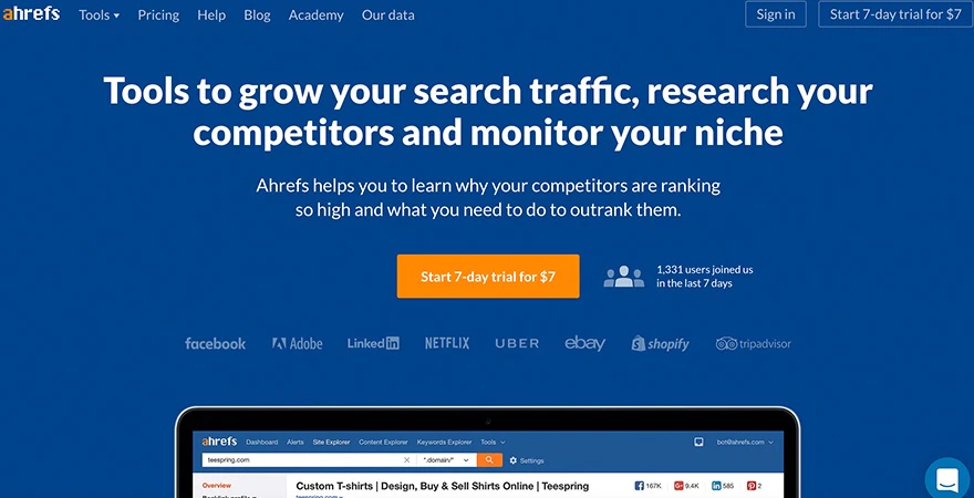 Ahrefs - أداة الكلمات المفتاحية للسيو