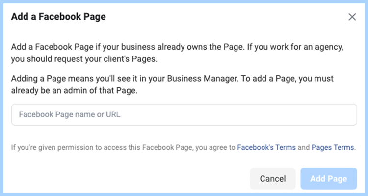 كيفية اضافة صفحة لمدير اعمال فيسبوك